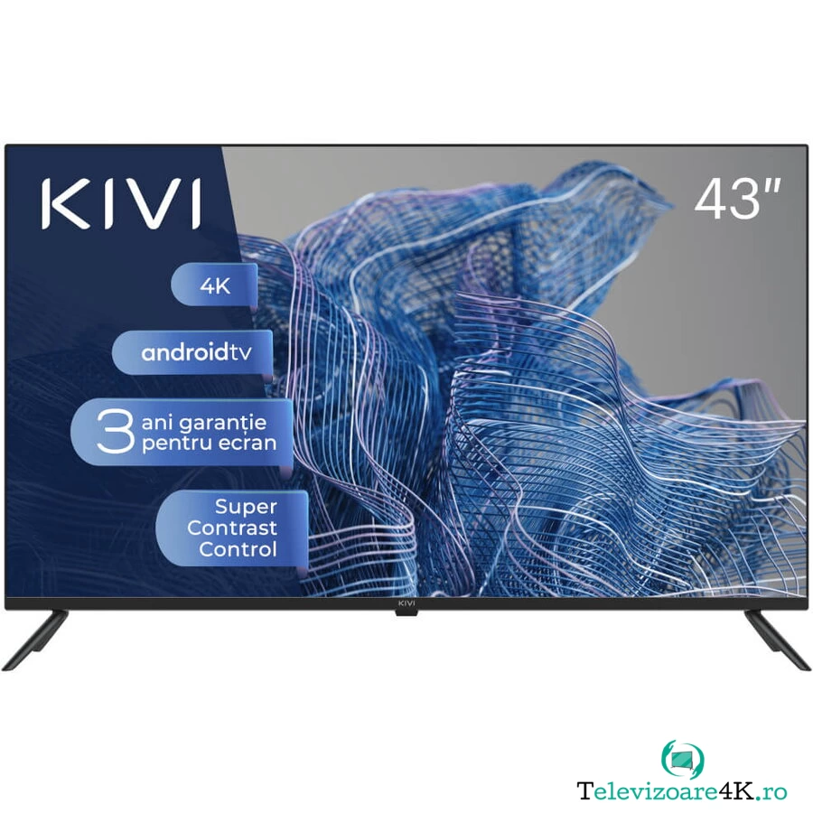 KIVI Televizor Smart LED Kivi 43U740NB, 108 cm, Ultra HD 4K, Clasa G, Negru la 1,879.99 lei ron