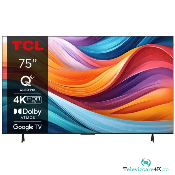 TCL Televizor QLED TCL 190 cm (75) 75T7B, Ultra HD 4K, Smart TV, WiFi, CI