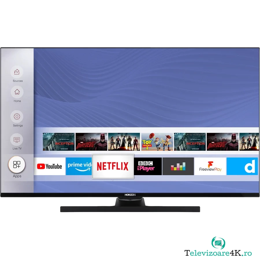Horizon Televizor HORIZON 43HL8530U/B, 108 cm, Smart, 4K Ultra HD, LED, clasa A+, Negru la 1,171.99 lei ron