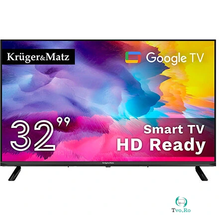 GOOGLE SMART TV 32 INCH 81CM H265 HEVC KRUGER&MATZ la 778.99 lei ron