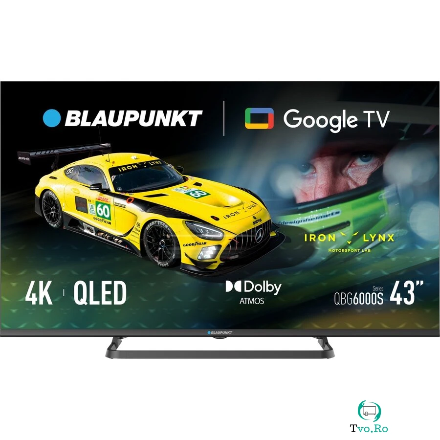 Televizor 43inch 108cm QLED 4K UHD DVB-T2/C/S2 Smart TV Wi-Fi Bluetooth 3xHDMI 2xUSB 60Hz Negru
