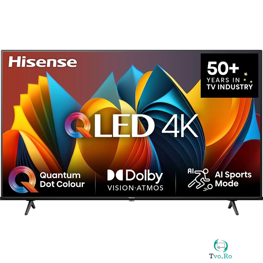HISENSE Televizor QLED Smart HISENSE 55E7NQ, Ultra HD 4K, HDR, 139cm, clasa energetica E, 3840 x 2160, Negru
