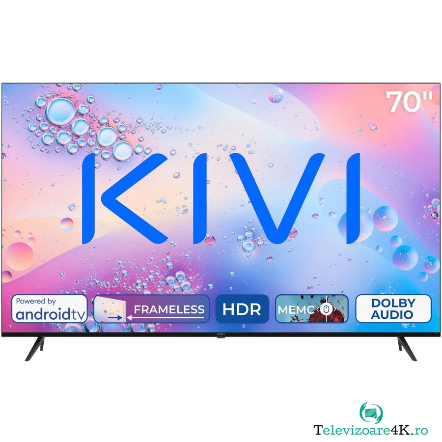 KIVI Televizor KIVI LED 70U760QB, 178 cm, Smart Android TV, 4K Ultra HD, Clasa F