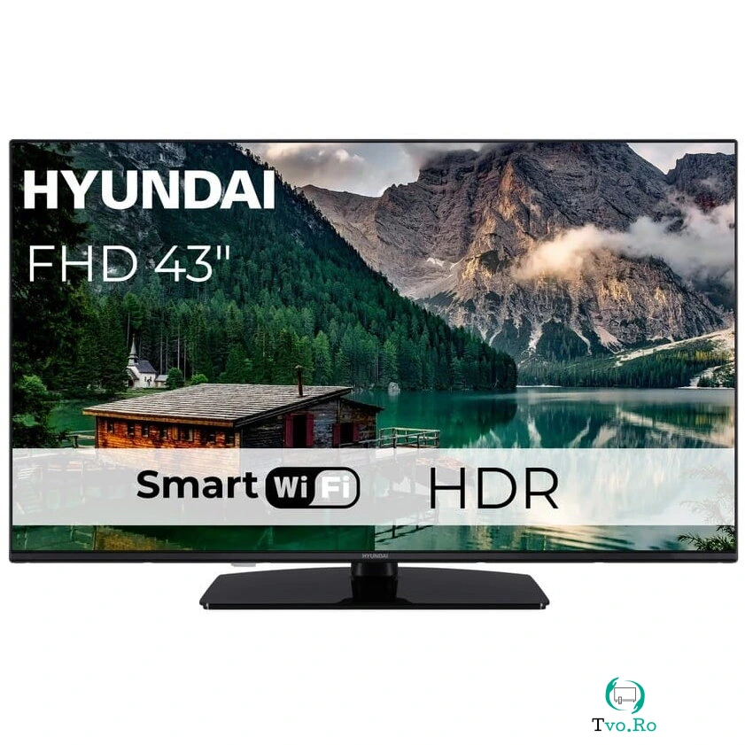 Hyundai Televizor LED Hyundai 109 cm, 43, FLM43TS349, Full HD, Smart TV, WiFi, CI+, clasa E, Negru